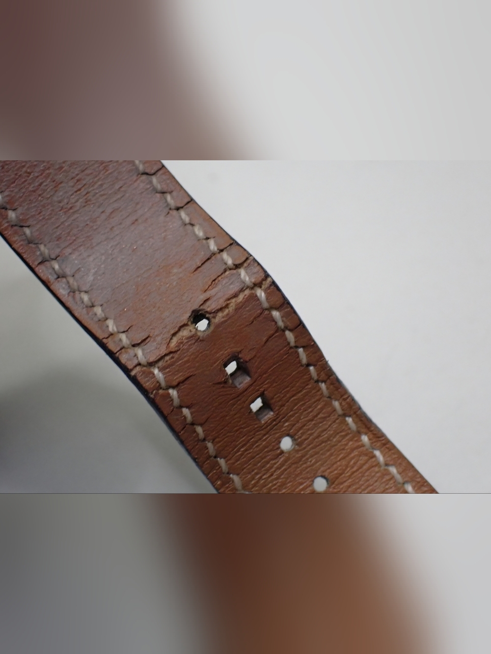 Hermès Paris Square Stainless Steel Womens Watch Light Blue Leather Strap - Picture 8 of 8